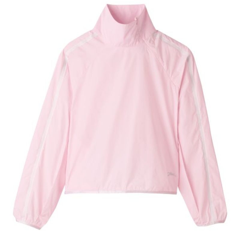 Pink Longchamp Matte Satin Women's Jackets | 79061-JWQN