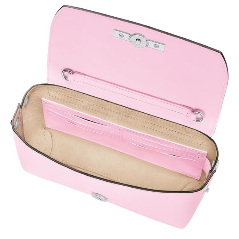 Pink Longchamp Roseau Clutch Women's Crossbody Bags | 42360-BIDR