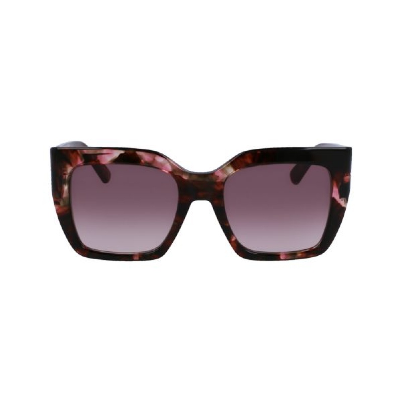 Pink Turquoise Longchamp Acetate Women\'s Sunglasses | 97513-ALPX