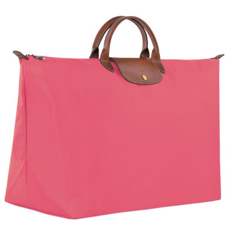 Pink / Brown Longchamp Le Pliage Original M Women's Travel Bags | 13507-VAKC