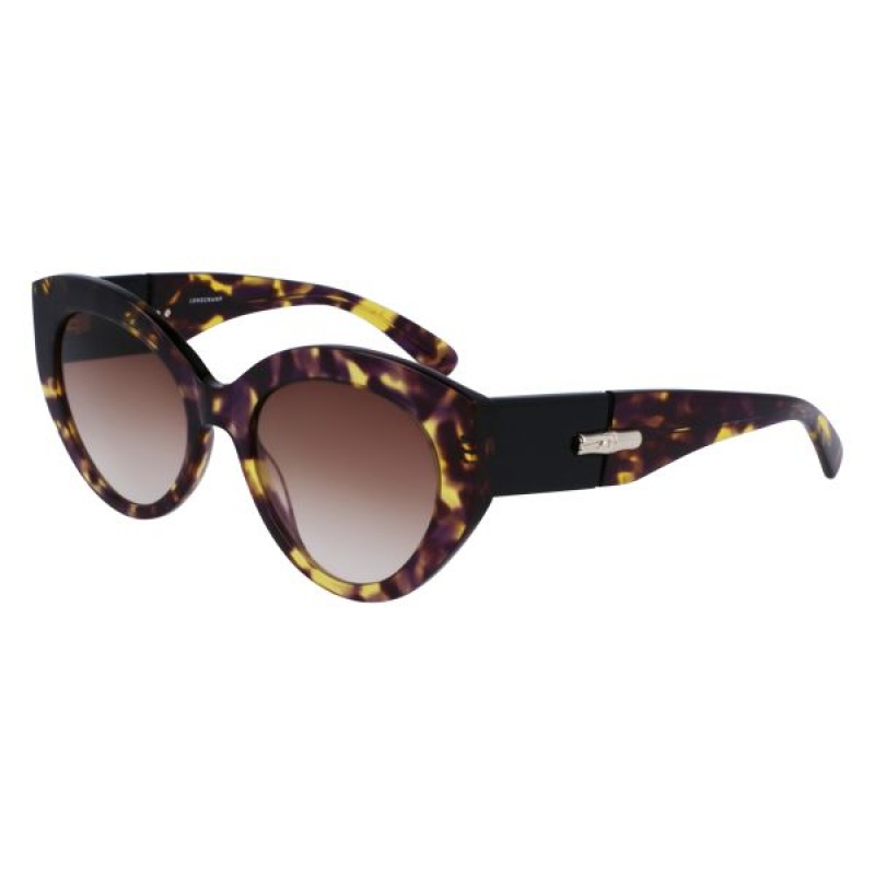 Purple Longchamp Acetate Women's Sunglasses | 95803-TJAZ