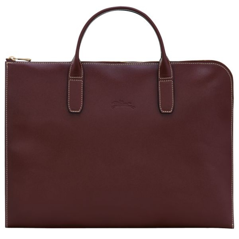 Purple Longchamp Le Foulonne Men's Briefcase | 04132-PELJ