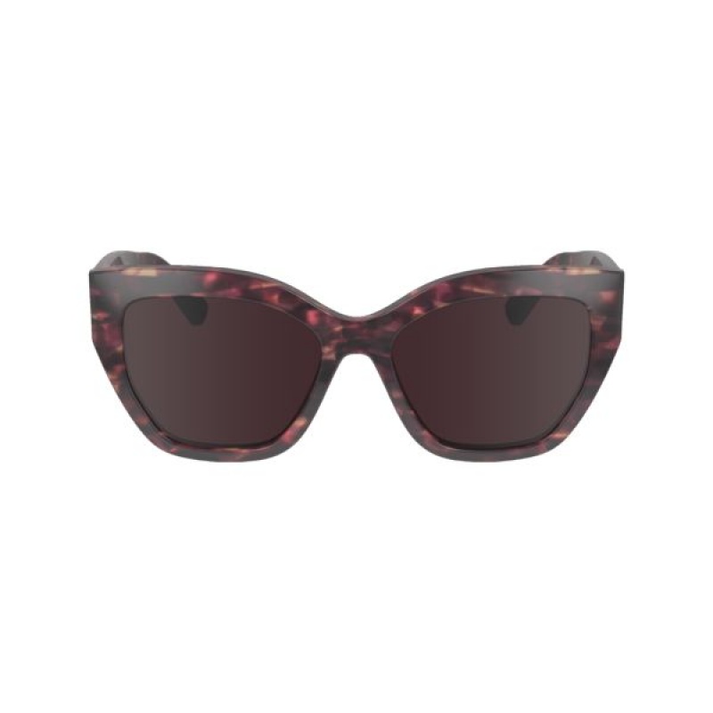 Red Longchamp Acetate Women's Sunglasses | 19684-ABND