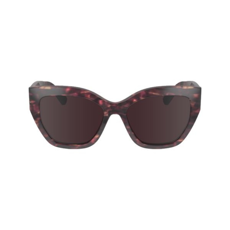 Red Longchamp Acetate Women\'s Sunglasses | 19684-ABND