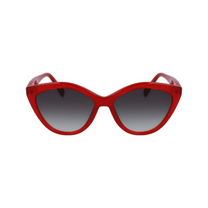 Red Longchamp Acetate Women\'s Sunglasses | 78031-MFCQ