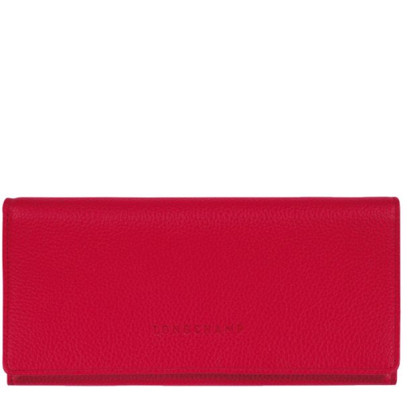 Red Longchamp Le Foulonne Continental Women\'s Wallets | 39218-FMBP