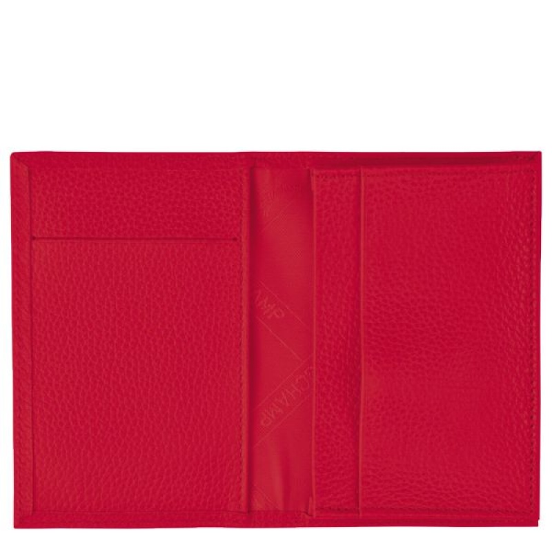 Red Longchamp Le Foulonne Men's Cardholders | 51783-MHCB