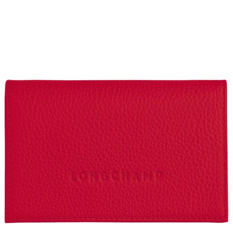 Red Longchamp Le Foulonne Men's Cardholders | 51783-MHCB