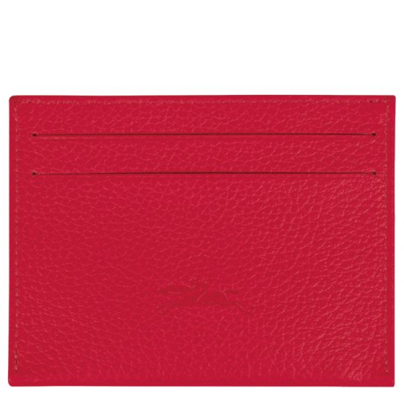 Red Longchamp Le Foulonne Men's Cardholders | 85749-LQRZ