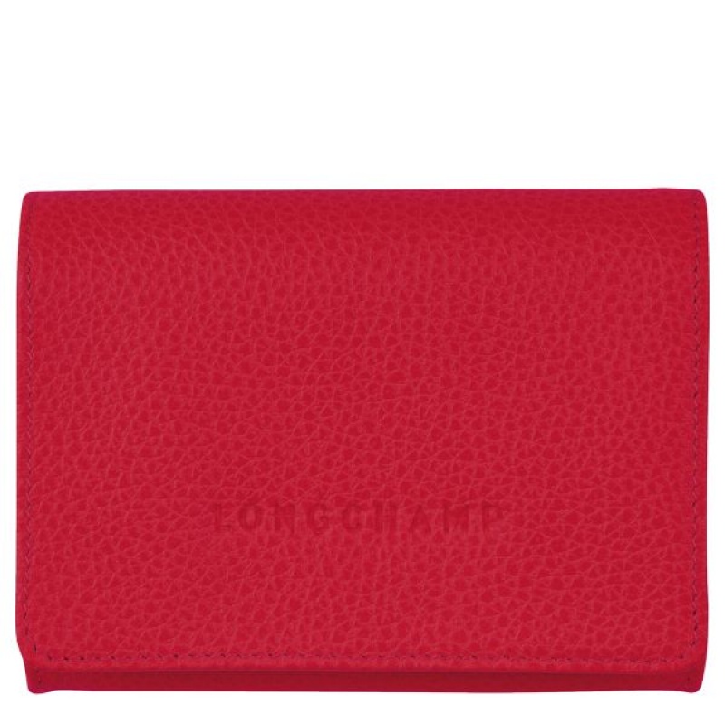 Red Longchamp Le Foulonne Men's Coin Purses | 91378-EUJY