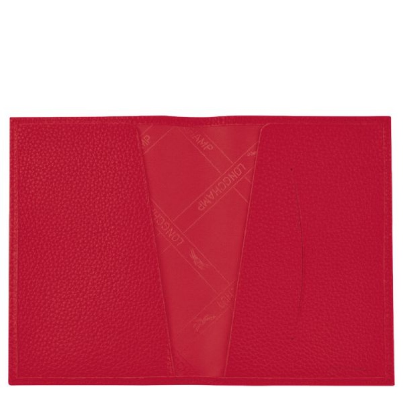 Red Longchamp Le Foulonne Men's Passport Holder | 42671-PVRL