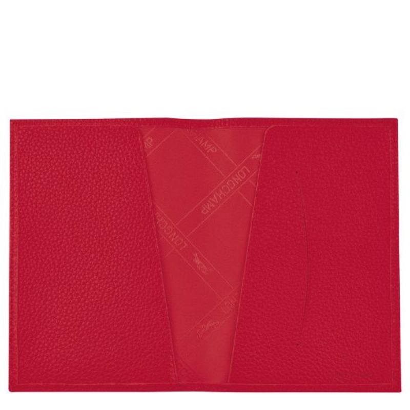 Red Longchamp Le Foulonne Men's Passport Holder | 42671-PVRL