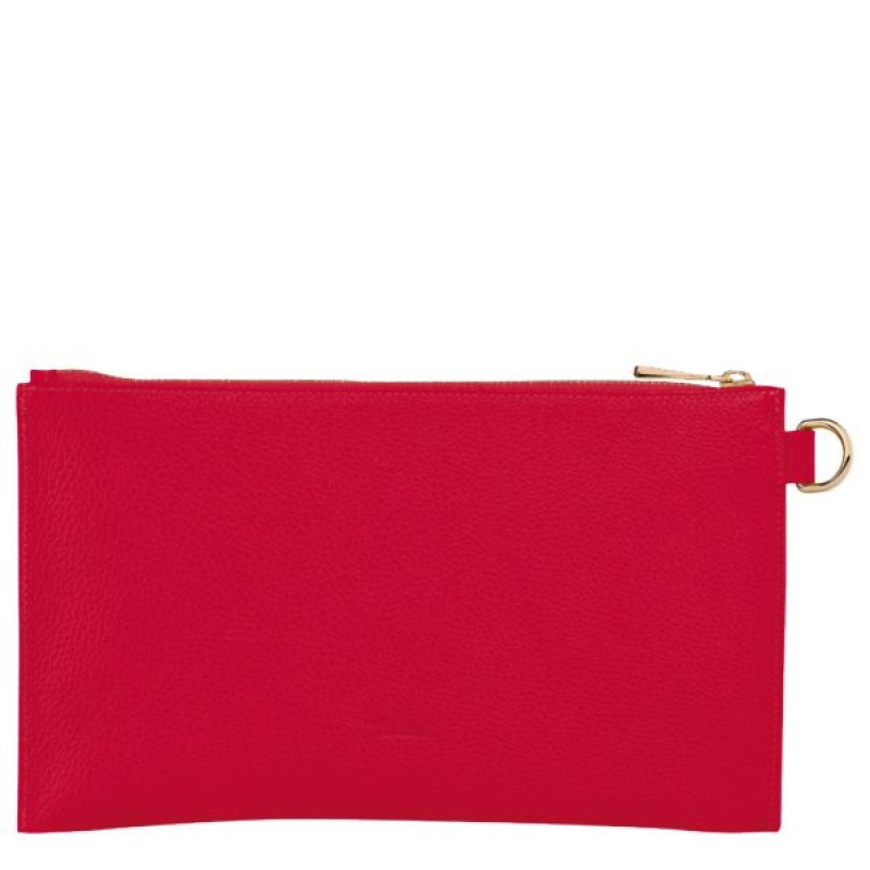 Red Longchamp Le Foulonne Men's Pouches | 15243-DQYH