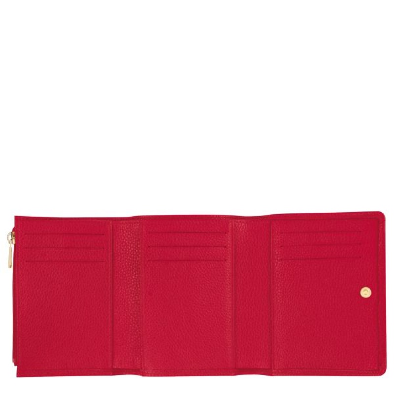 Red Longchamp Le Foulonne Men's Wallets | 23568-LAEW