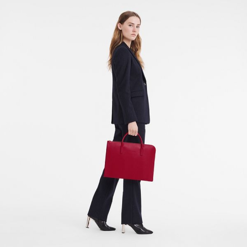 Red Longchamp Le Foulonne S Women's Briefcase | 71895-YUNB