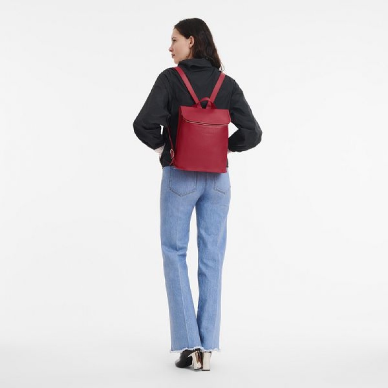 Red Longchamp Le Foulonne Women's Backpacks | 84305-XAVK