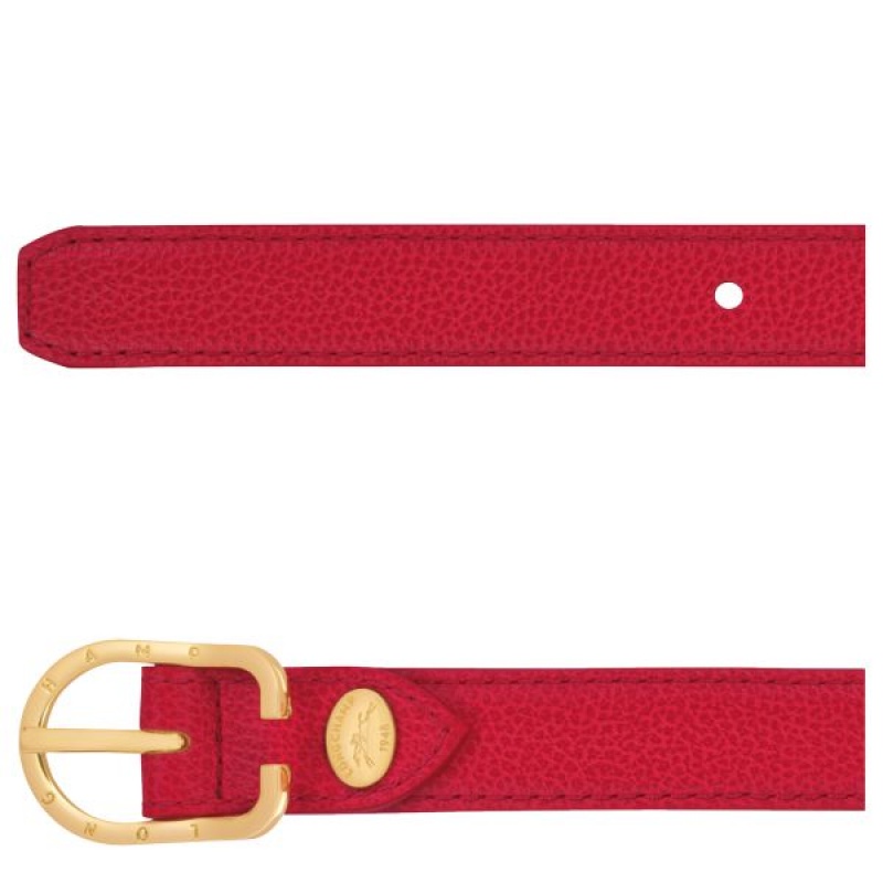 Red Longchamp Le Foulonne Women's Belts | 95361-ZWQH