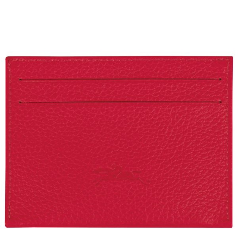 Red Longchamp Le Foulonne Women's Cardholders | 21308-QWHT