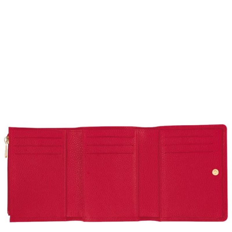 Red Longchamp Le Foulonne Women's Wallets | 42631-BUDV