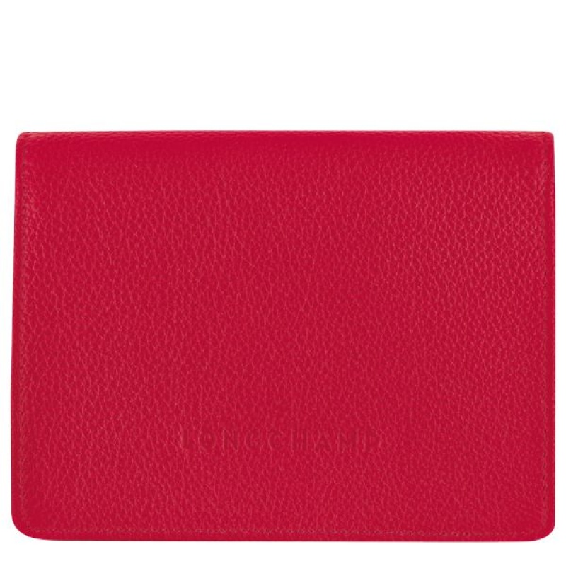 Red Longchamp Le Foulonne Women's Wallets | 42631-BUDV