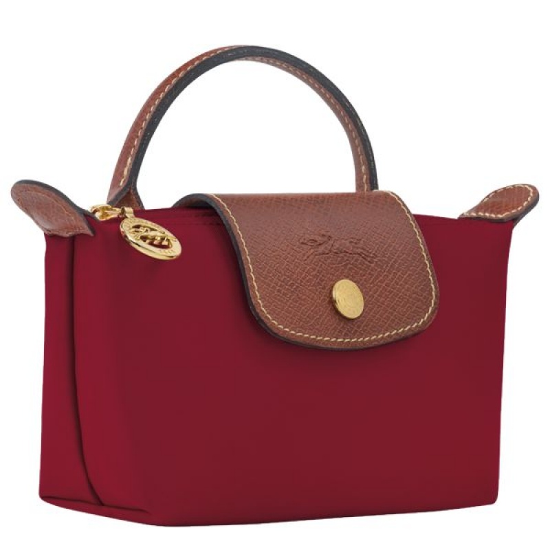 Red Longchamp Le Pliage Original With Handle Women's Pouches | 38054-UOWZ