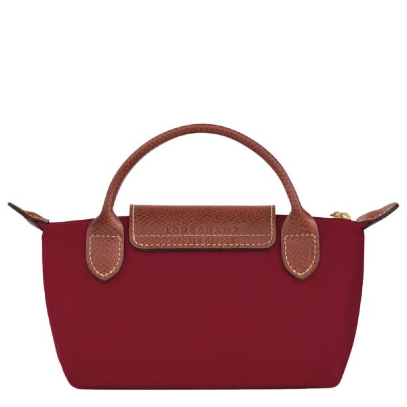 Red Longchamp Le Pliage Original With Handle Women's Pouches | 38054-UOWZ