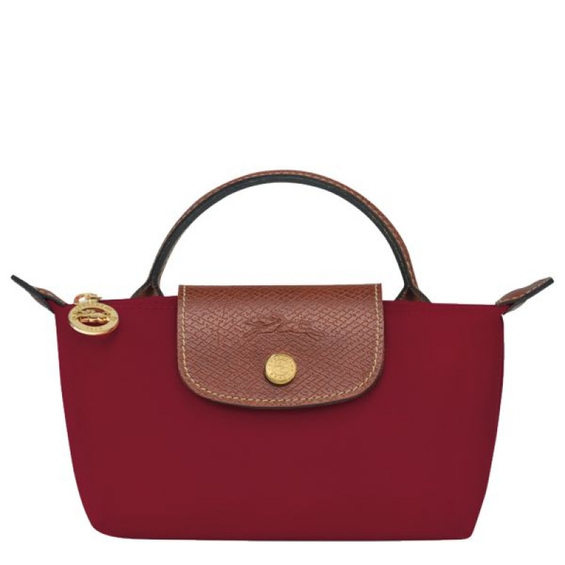 Red Longchamp Le Pliage Original With Handle Women\'s Pouches | 38054-UOWZ