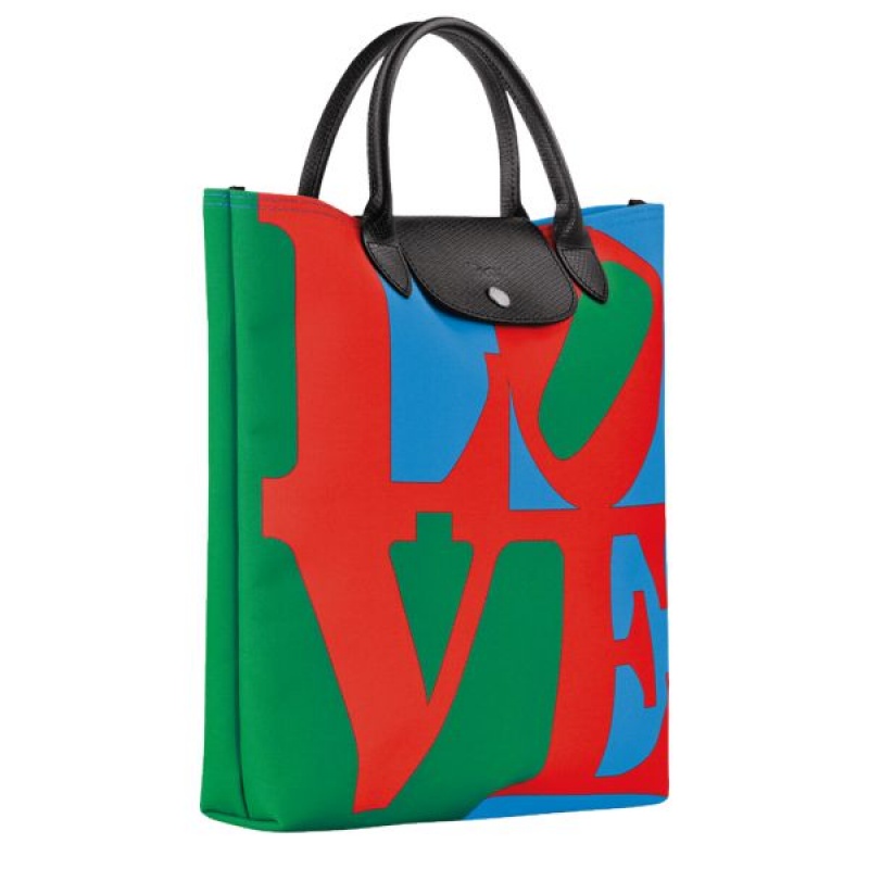 Red Longchamp Robert Indiana L Men's Handbag | 61342-WHRG