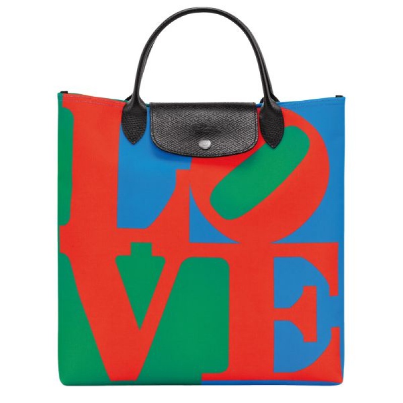 Red Longchamp Robert Indiana L Men's Handbag | 61342-WHRG