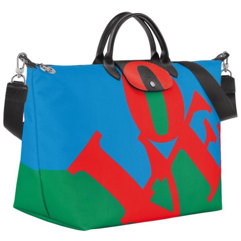 Red Longchamp Robert Indiana Men's Travel Bags | 90835-HENF