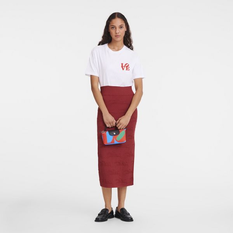 Red Longchamp Robert Indiana Women's Pouches | 26837-CYGF