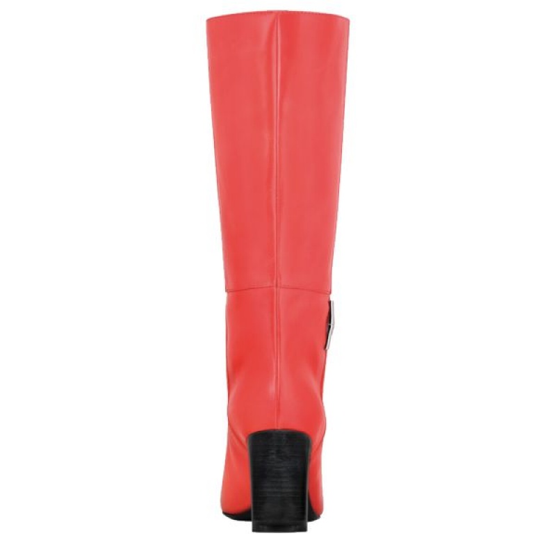 Red Longchamp Roseau Heel Women's Boots | 78593-HYUM