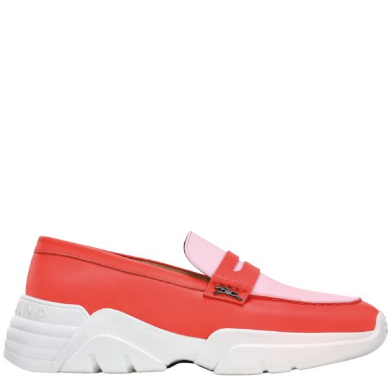 Red / Pink Longchamp Au Sultan Loafer Women's Loafers | 59487-UOZN