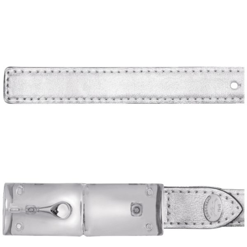 Silver Longchamp Roseau Essential Women's Belts | 83742-JYHI