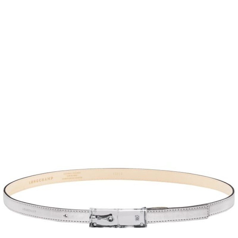 Silver Longchamp Roseau Essential Women's Belts | 83742-JYHI