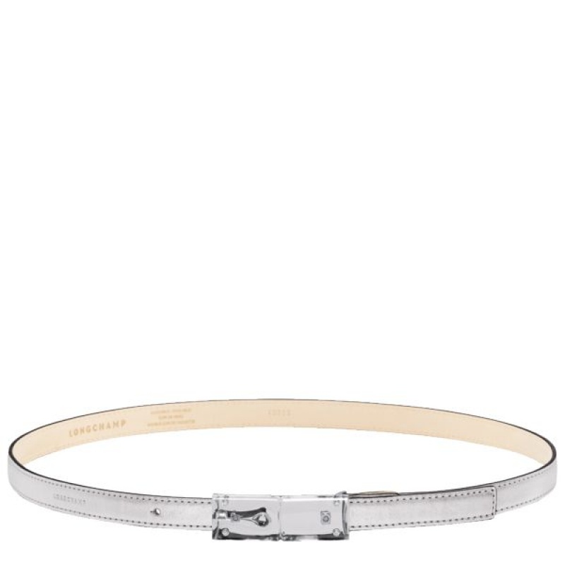 Silver Longchamp Roseau Essential Women\'s Belts | 83742-JYHI