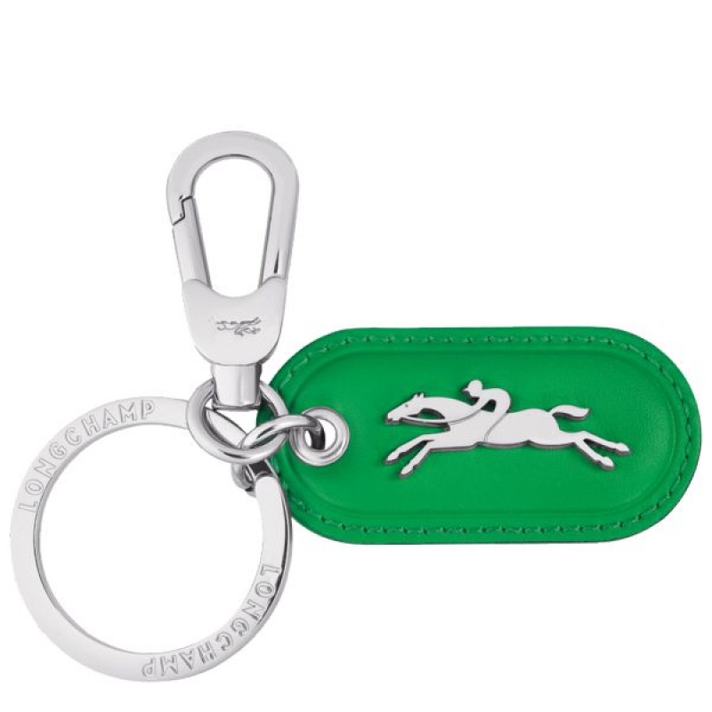 Silver / Green Longchamp Box-trot Women\'s Key Rings | 68271-QUDS