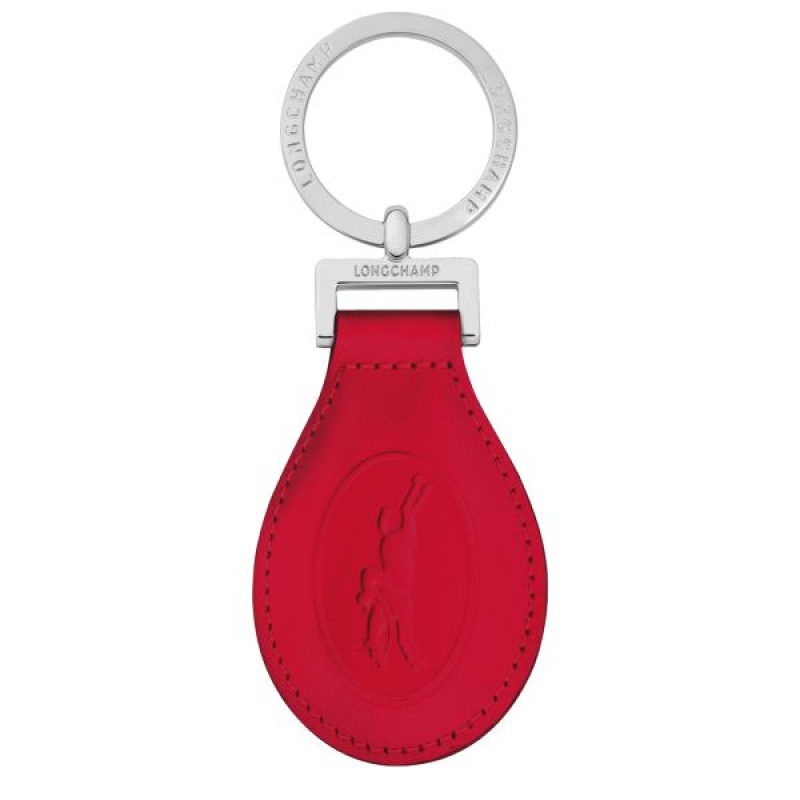 Silver / Red Longchamp Le Foulonne Women's Key Rings | 84927-KOGI