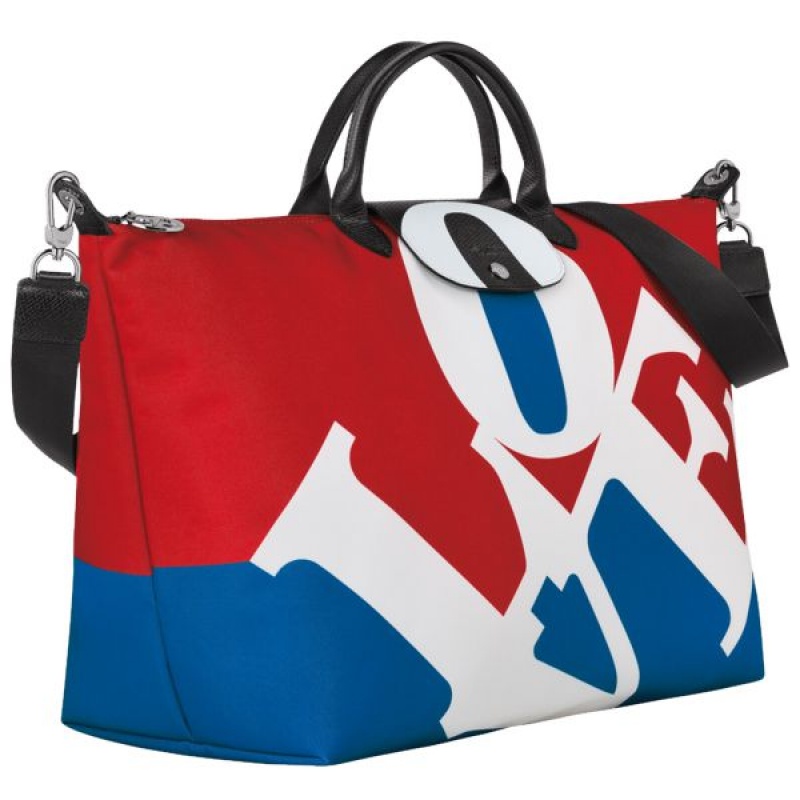 White Longchamp Robert Indiana Men's Travel Bags | 70628-VCNW