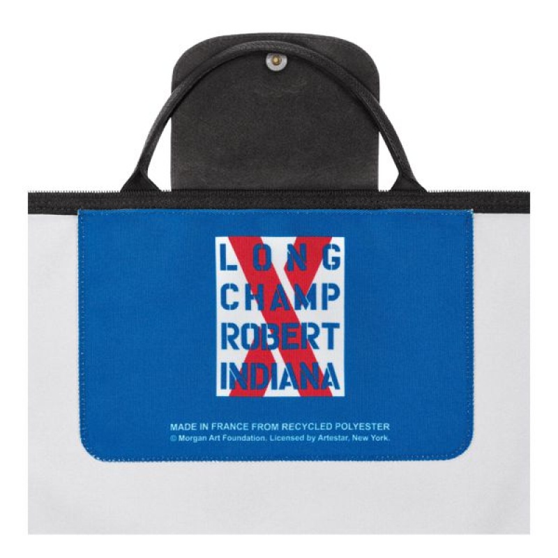 White Longchamp Robert Indiana Men's Travel Bags | 70628-VCNW