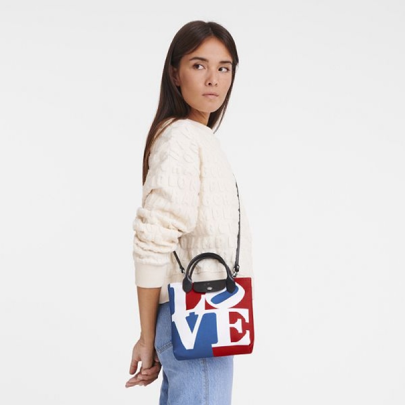 White Longchamp Robert Indiana XS Men's Crossbody Bags | 04937-DGFZ