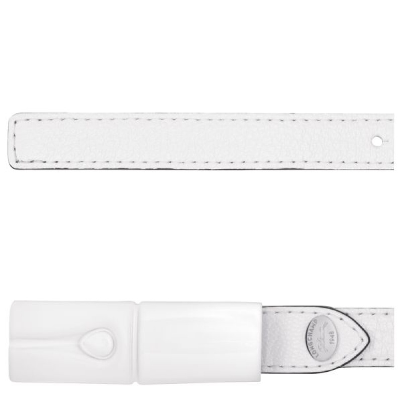 White Longchamp Roseau Essential Women's Belts | 27810-VSBE