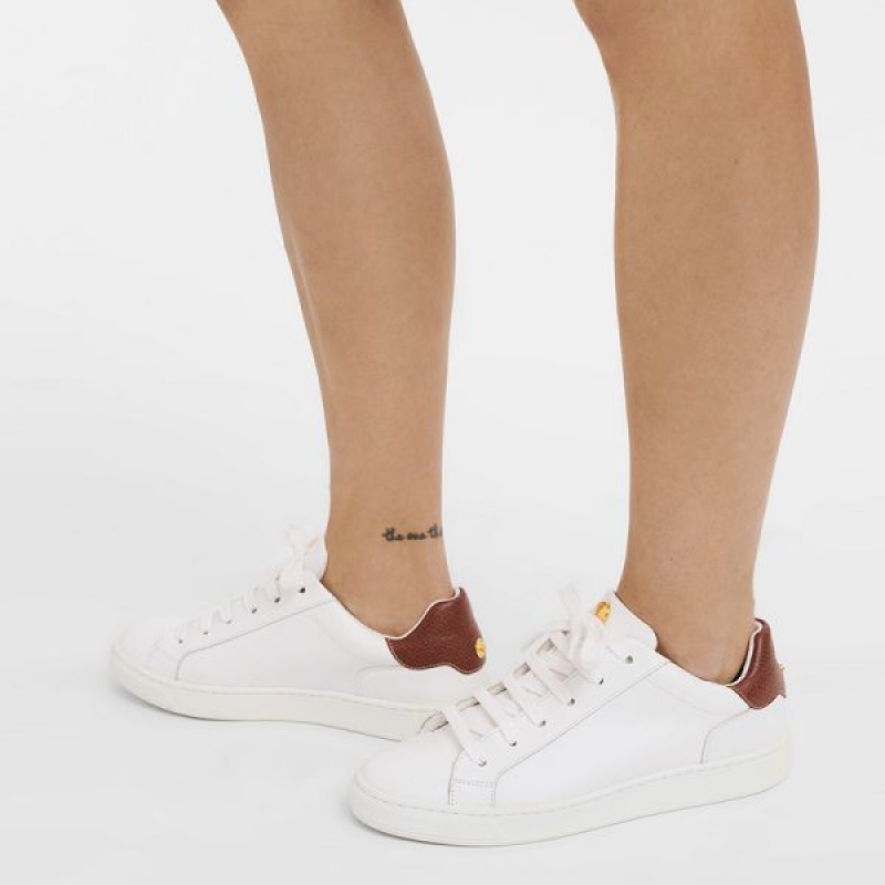 White Longchamp Spring/Summer Women's Sneakers | 48062-ZAYT