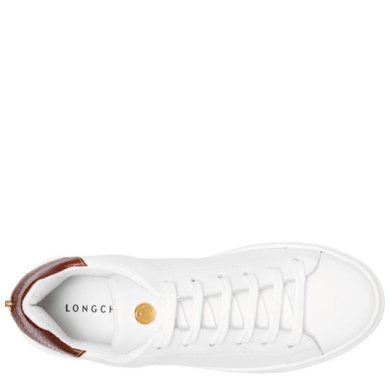 White Longchamp Spring/Summer Women's Sneakers | 48062-ZAYT