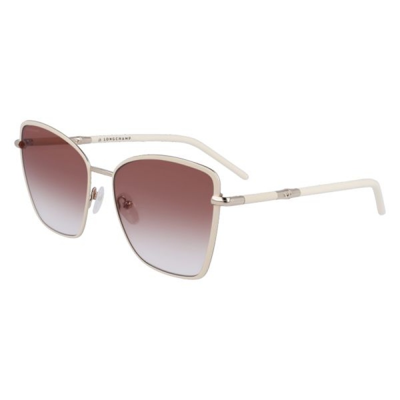 White / Brown Longchamp Acetate Women's Sunglasses | 63405-SUZI